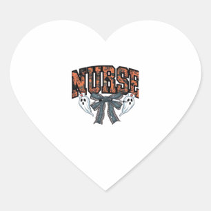 Halloween Nurse Scary Coquette Bow Classic T-Shirt Heart Sticker