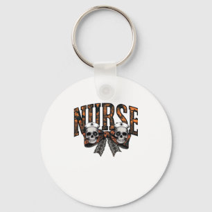 Halloween Nurse Scary Coquette Bow Classic T-Shirt Key Ring