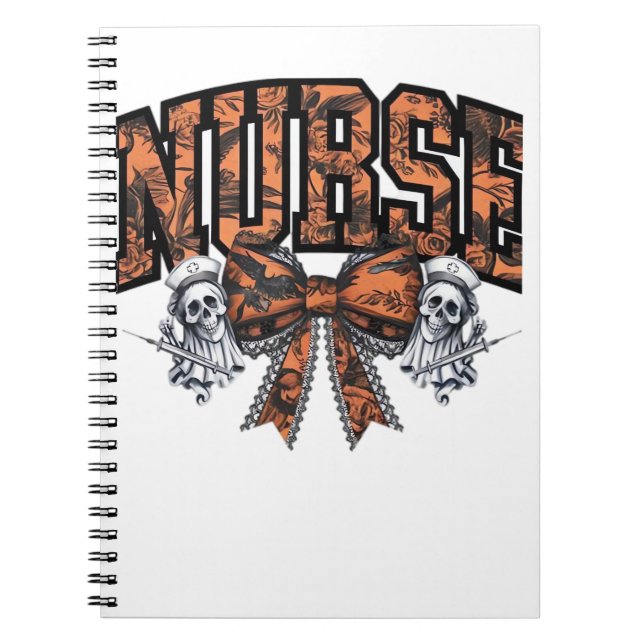 Halloween Nurse Scary Coquette Bow Classic T-Shirt Notebook (Front)
