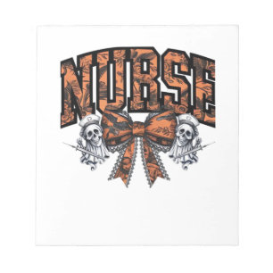 Halloween Nurse Scary Coquette Bow Classic T-Shirt Notepad
