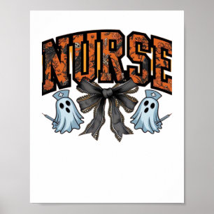 Halloween Nurse Scary Coquette Bow Classic T-Shirt Poster