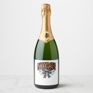 Halloween Nurse Scary Coquette Bow Classic T-Shirt Sparkling Wine Label