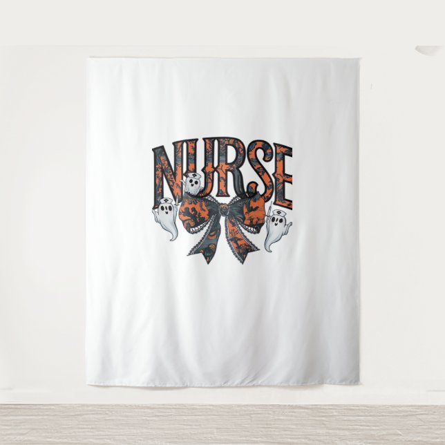 Halloween Nurse Scary Coquette Bow Classic T-Shirt Tapestry (Front)