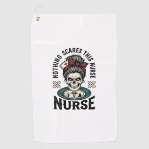 Halloween Nurse Shirt Vintage Skull Graphic_1 Golf Towel