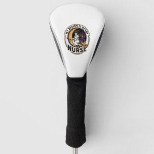 Halloween Nurse Shirt Vintage Witch Broom Design_1 Golf Head Cover
