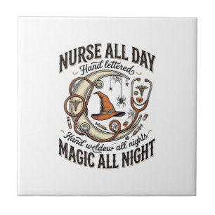 Halloween Nurse Shirt Witchy Medical Night Shift_1 Ceramic Tile