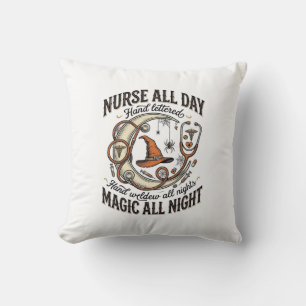 Halloween Nurse Shirt Witchy Medical Night Shift_1 Cushion