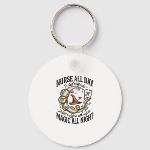 Halloween Nurse Shirt Witchy Medical Night Shift_1 Key Ring