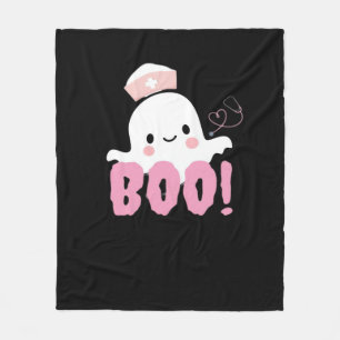 Halloween Nurse Shirts Women Boo! T-Shirt Ghost Nu Fleece Blanket