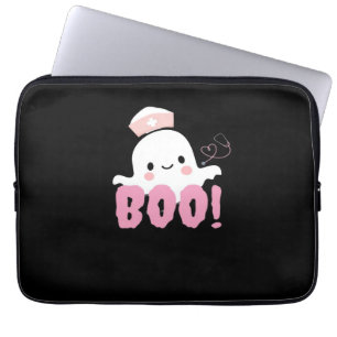 Halloween Nurse Shirts Women Boo! T-Shirt Ghost Nu Laptop Sleeve