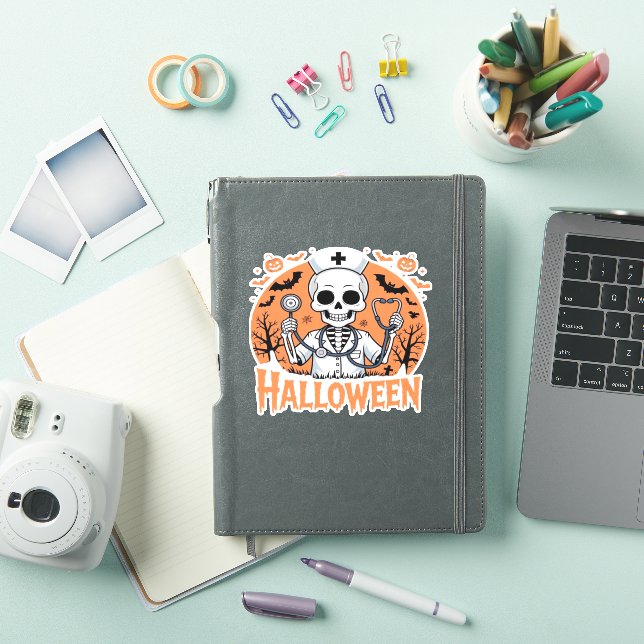 Halloween Nurse skeleton Essential T-Shirt_1 (iPad Cover)