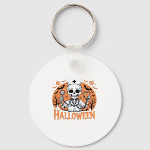 Halloween Nurse skeleton Essential T-Shirt_1 Key Ring
