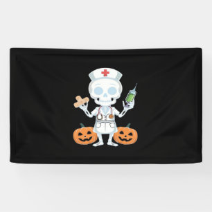 Halloween Nurse Skeleton Funny Joke Essential T-Sh Banner