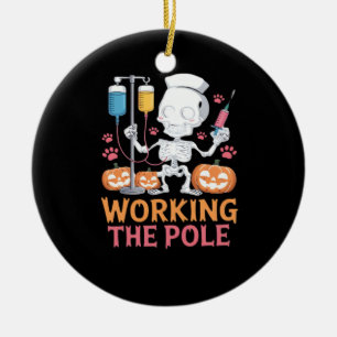 Halloween Nurse Skeleton Funny Joke Essential T-Sh Ceramic Ornament