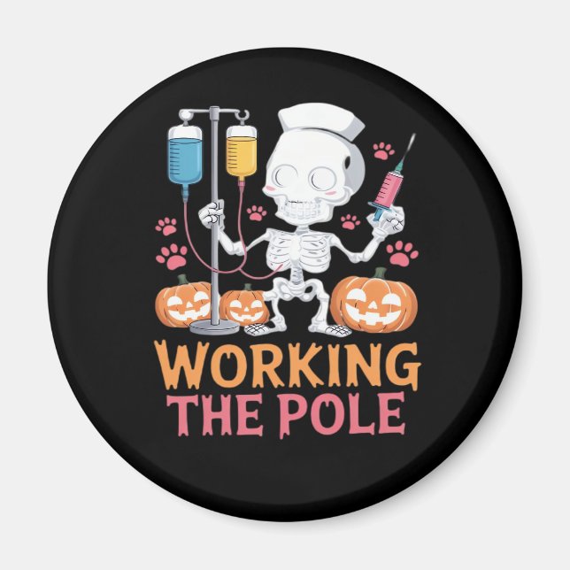 Halloween Nurse Skeleton Funny Joke Essential T-Sh Magnet (Front)