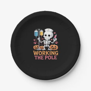 Halloween Nurse Skeleton Funny Joke Essential T-Sh Paper Plate