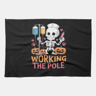 Halloween Nurse Skeleton Funny Joke Essential T-Sh Tea Towel