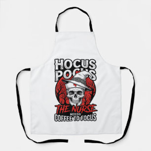 Halloween Nurse Skull Coffee Focus Vintage Shirt D Apron