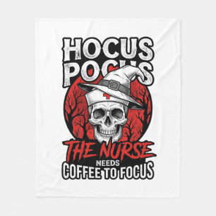 Halloween Nurse Skull Coffee Focus Vintage Shirt D Fleece Blanket