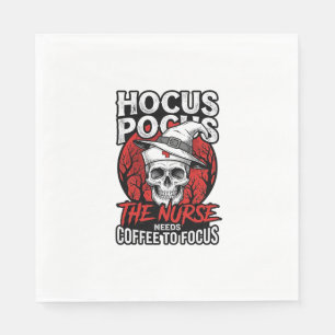 Halloween Nurse Skull Coffee Focus Vintage Shirt D Napkin