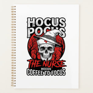 Halloween Nurse Skull Coffee Focus Vintage Shirt D Planner