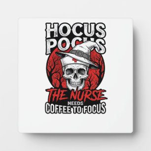 Halloween Nurse Skull Coffee Focus Vintage Shirt D Plaque