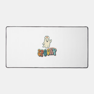Halloween Nurse Spooky Ghost Retro Funny_1 Desk Mat