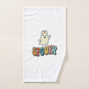 Halloween Nurse Spooky Ghost Retro Funny_1 Hand Towel