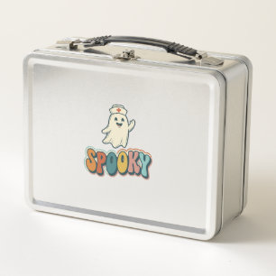 Halloween Nurse Spooky Ghost Retro Funny_1 Metal Lunch Box