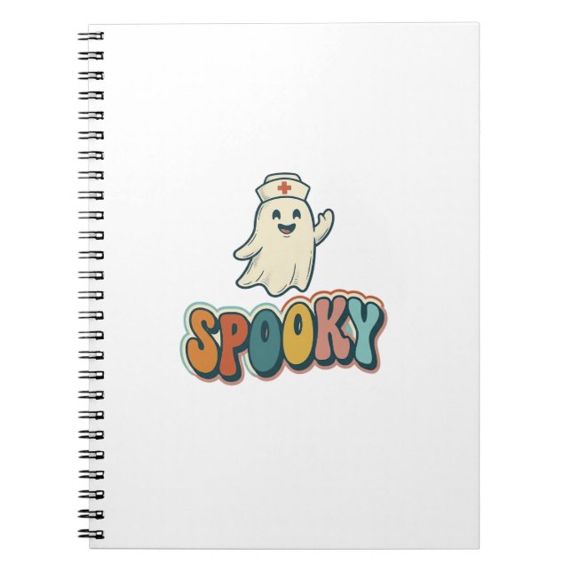 Halloween Nurse Spooky Ghost Retro Funny_1 Notebook (Front)