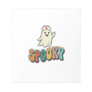 Halloween Nurse Spooky Ghost Retro Funny_1 Notepad