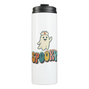 Halloween Nurse Spooky Ghost Retro Funny_1 Thermal Tumbler