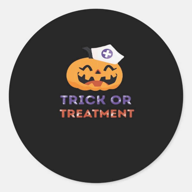 Halloween Nurse Trick or Treatment Classic T-Shirt Classic Round Sticker (Front)