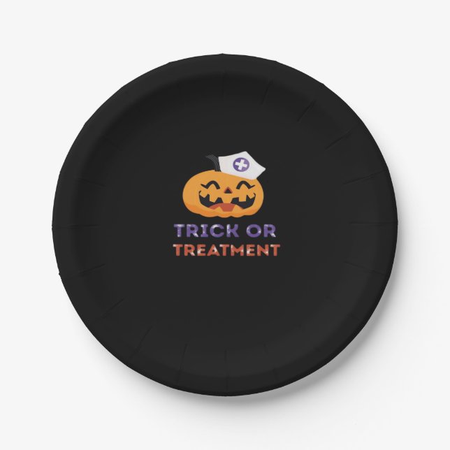 Halloween Nurse Trick or Treatment Classic T-Shirt Paper Plate (Front)