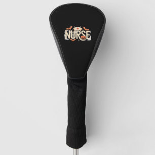 Halloween Nurse Typography – Spooky Medical Design Golf Head Cover