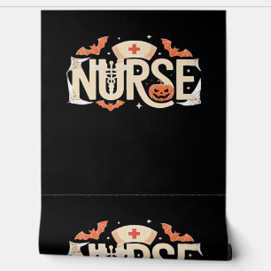 Halloween Nurse Typography – Spooky Medical Design Wallpaper