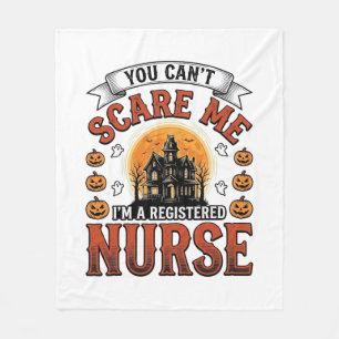 Halloween Nurse Vintage Spooky Registered Nurse De Fleece Blanket