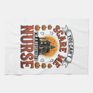 Halloween Nurse Vintage Spooky Registered Nurse De Tea Towel