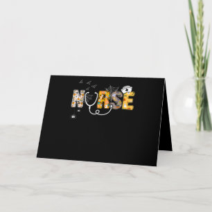 Halloween Nurse With Pumpkin Boo Spider Witch Card