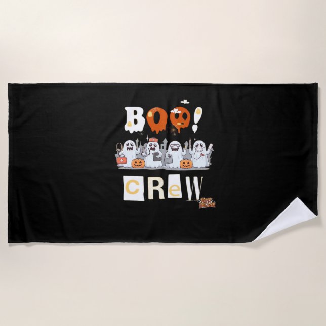 Halloween Nurses Boo Crew Classic T-Shirt Beach Towel (Front)