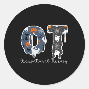 Halloween Occupational Therapy Ghost Spooky Nurse Classic Round Sticker