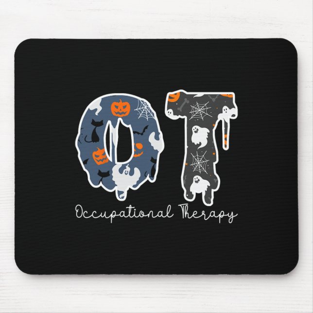 Halloween Occupational Therapy Ghost Spooky Nurse  Mouse Pad (Front)