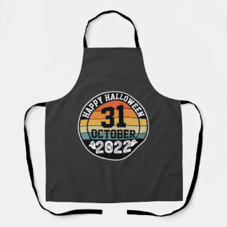 Halloween October 31 2022 Sunset Retro Design_1 Apron