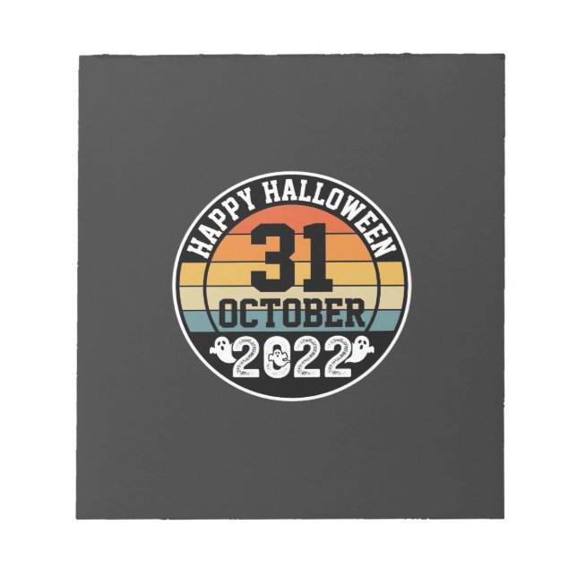 Halloween October 31 2022 Sunset Retro Design_1 Notepad (Front)