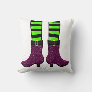 Halloween October 31 Decor Witch shoes Fall Cushion