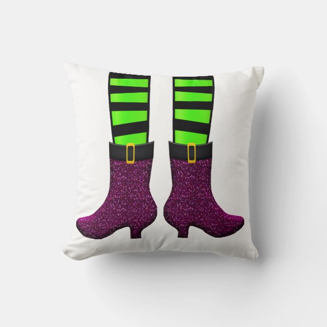 Halloween October 31 Decor Witch shoes Fall Cushion (Front)