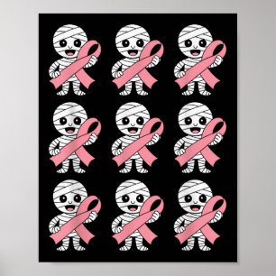 Halloween October Breast Cancer Awareness Pink Cut Poster