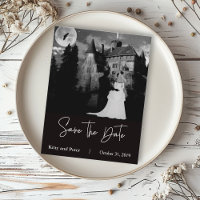 Halloween October Mansion Wedding Save The Date