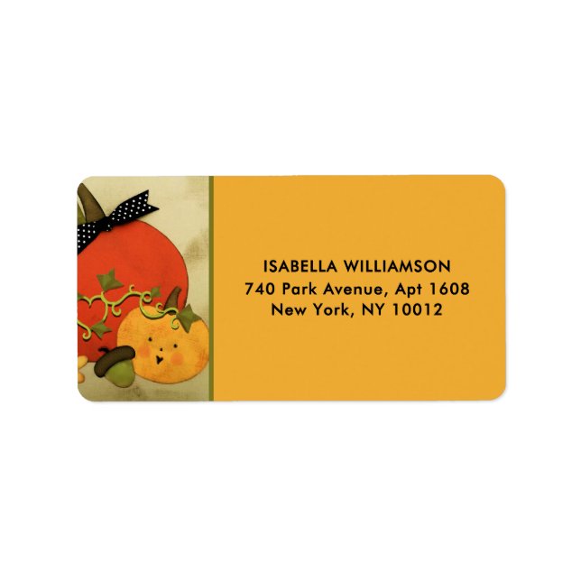 Halloween October Pumpkin Label (Front)