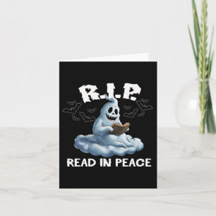 Halloween October Reading Scary Spooky Stories Card